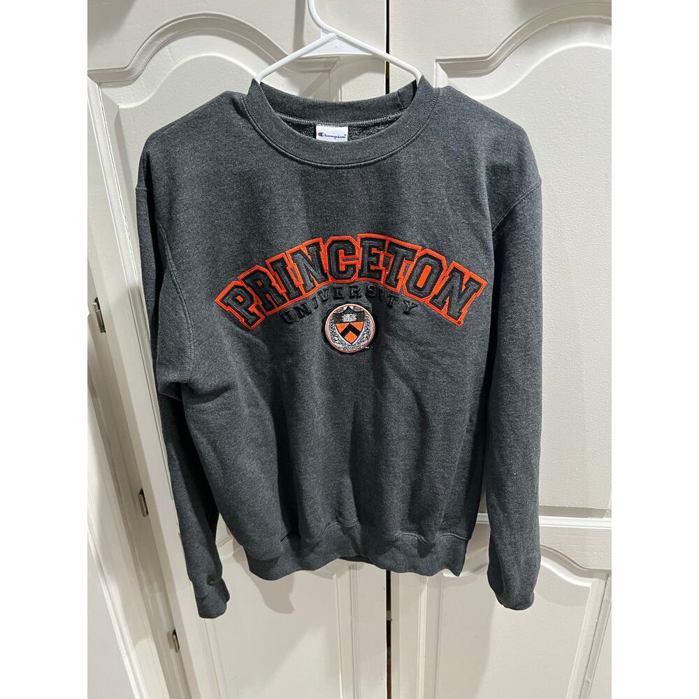 Champion Princeton University Crewneck Sweatshirt Small Gray Embroidered College